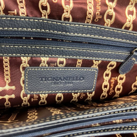 Tignanello Blue Leather Small Handbag - Picture 10 of 15